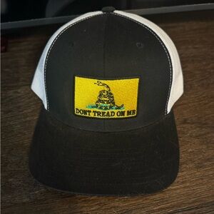 Black and White Trucker Hat with Yellow Patch